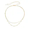 Europeu e americano Cross-border Jewelry Fashion Sweet Cool Alloy Double Thin Chain Cintura Corrente All-match Tassel Chain Sequin Body Chain