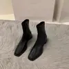Tacones Altos Mujer 2026 Otoño/Invierno Nuevas Botines Adelgazantes Punta Cuadrada Botines Individuales Estilo Británico Botas tipo Martin Botas de Tacón Grueso para Mujer
