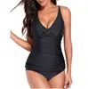 Amazon Maiô Explosivo de Duas Peças Feminino Top Regata para Barriga com Calcinha de Bikini Sexy