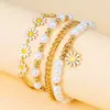 Corrente Fashionável Estilo Boêmio Estrela de Cinco Pontas Amor Margarida Pérola Conjunto de Pulseiras Nicho Luxo Pulseira