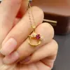 Accesorios de Colgante de Granate de Aluminio y Magnesio Natural Transfronterizos Joyería de Plata 925 de Alta Gama de Nicho 4*4mm Moda Venta Directa de Fábrica