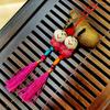 Tela Hecha a Mano Especial de Yunnan Mariposa Cerezo Tulipán Bolsa Pequeña de Chile Colgante para Teléfono Llavero Accesorios