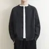 Cárdigan suéter con cuello para hombre, nuevo estilo otoño e invierno, estilo old money, moderno, casual, holgado, chaqueta de punto versátil para hombre