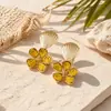 Brincos de Flor Estilo Férias Boêmio para Mulheres, Brincos de Ráfia Trançada Tendência Nicho, Acessórios de Orelha Exagerados Atacado