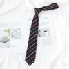 Corbata Rápida Roja y Dorada para Estudiantes Hombres y Mujeres, No Necesita Atarse, Estilo JK Japonés Escolar, Rayada DK Azul Atada a Mano