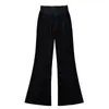 Conjunto Esportivo Casual de Veludo para Garotas Quentes Outono e Inverno Novo Estilo Jaqueta Moletom com Capuz e Zíper + Calça Flare de Cintura Alta