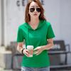 6699 Camiseta con Capucha de Algodón para Mujer Manga Corta Verano 2022 Nueva Holgada Casual Ajustada Color Sólido Versátil
