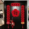 Pareados de Inauguración 2026 Modelo Nuevo para Ceremonia de Mudanza a Casa Nueva Pareados Magnéticos para Puerta Pegatinas de Terciopelo con Carácter de Fortuna para Puerta de Casa Nueva