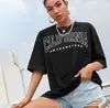 Camiseta Top Solta de Manga Curta Estilo Europeu e Americano com Estampa "Dear Santa Let's Negotiate"