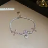 Pulsera de flor de acetato rosa con circonita, ligeramente dulce y delicada, fresca y dulce, joyería con sensación de lujo ligero y alta gama