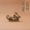 Ornamento de fênix em latão puro, escultura auspiciosa criativa de dragão e fênix, ornamento decorativo para sala de estar em casa, animal de estimação de chá