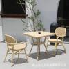 Salida de Fábrica Mesa y Silla de Exterior Patio Villa Balcón Mesa y Silla de Mimbre Silla de Mimbre Combinación de Ocio Hotel Casa de Huéspedes