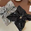 Moda Coreana de Luxo Scrunchie de Couro Brilhante Elástico de Cabelo com Temperamento Laço de Cabelo Rabo de Cavalo Corda de Cabelo de Alta Elasticidade