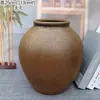 Jarrón de Cerámica Estilo Wabi-Sabi Retro Americano, Jarrón de Cerámica Rústica para Flores Secas, Adorno Vintage Inspirado en Zen Hecho a Mano para Exhibir en una Repisa