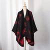 Chal de Turismo Literario y Artístico de Pueblo de Agua de Jiangnan Bufanda Tejida Otoño e Invierno Poncho Capa Jacquard Dividido