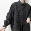 Nueva Chaqueta Camisa de Manga Larga Plisada con Relieve Estilo Oscuro Estilo Ligeramente Maduro Estilo Japonés Estilo Vibe Chaqueta de Abstinencia para Hombre