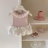 Vestido de Verão para Meninas, Vestido de Bebê Estiloso, Vestido Princess Regata Único e Moderno com Renda e Laço Infantil, Vestido Botão de Flor
