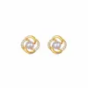 Brincos de Prata 925 Esterlina com Cruz Entrelaçada de Pérolas, Design Vazado, Simples e Modernos, Versáteis, Minimalistas, Adequados para Uso Diário, Brincos de Alta Qualidade