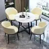Mesa e Cadeiras de Pedra Sinterizada de Luxo Leve Italiana para Sala de Reuniões, Venda de Conjuntos, Recepção de Lazer de Escritório, Mesas e Cadeiras para Loja de Chá com Leite, Mesas de Celebridades da Internet