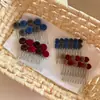 Pasador de Frijol Flockeado Estilo Coreano Peine Invertido en Forma de Corazón Versátil Pinza para el Cabello Pasador de Flequillo de Gama Alta Herramienta de Peinado