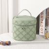Nuevo Producto 2026 Bolsa Cosmética de PU Grabada para Mujeres, Bolsa de Almacenamiento Multifuncional Portátil para Viaje, Bolsa de Tocador Ins Moda Retro