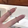 Anillo de Zirconia Multicolor con Brillo Fino en Oro Rosa Estilo Japonés para Mujer, Estilo Ins Lujo Ligero Nicho Gama Alta Talla 7 Anillo Nuevo de Nicho