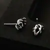 Pendientes de Calavera Retro para Hombre, Modernos y Creativos, Pendientes de Circonita Incrustados con Diamantes, Pendientes de Moda y Versátiles Estilo Hip-Hop