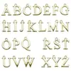 26 Letras Capitales Incrustadas con Diamantes en Inglés, Accesorios de Joyería de Aleación de Zinc K Blanco, Colgantes para Bricolaje, Pendientes, Pulseras, Colgantes