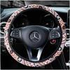Nova capa de volante de carro estilo nacional linho sem anel interno elástico alça capa AliExpress cross-border Amazon
