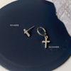 Pendientes de Cruz Estilo Punk Unilateral Accesibles Lujo Moda Elegantes Asimétricos Pendientes para Mujer Coreanos Elegantes Populares