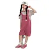 Conjunto de Verano Transfronterizo para Niñas Estilo Dopamine Girl Overol Rayado de Manga Corta Conjunto de Dos Piezas Estilo Delgado para Niños Mayores