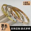 Pulsera Retro de Acero de Titanio de Gran Venta Transfronteriza con Circonita Micropavimentada Diseño Irregular Chapado en Oro de 18 Quilates No se Desvanece Punto al por Mayor