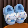 Nuevas pantuflas de algodón para niños de otoño e invierno para niños y niñas, pantuflas interiores lindas de dibujos animados para niñas, pantuflas de algodón para bebés y niños pequeños