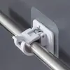 Gancho para barra de cortina clip de fijación para barra telescópica soporte pegatina sin perforaciones dispositivo de fijación para colgar cortina del hogar cortina de ducha cortina de toalla cortina de puerta