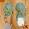 Pantuflas de Felpa de Algodón Simples Transfronterizas, Pantuflas de Invierno Cálidas con Forro de Felpa y Lazo, Pantuflas Ligeras Silenciosas para el Suelo para Uso en el Hogar