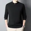 Sudadera de Invierno para Hombre con Media Cremallera, Color Sólido, Felpa Cepillada de Doble Cara, Camiseta Versátil a la Moda, Camiseta Base Cálida de Cuello Medio-Alto