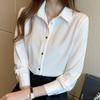 Camisa de Satén con Ácido Acético para Mujer Sentido 2022 Nuevo Estilo Diseño de Moda Sentido Nicho Secado Camisa Verde