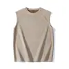 Moda de Verano para Hombre Transfronteriza Estilo Americano Retro Chaleco de Gamuza para Hombre Camiseta sin Mangas Casual Holgada Versátil