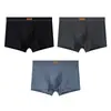 Directo de Fábrica Malla de Seda de Hielo Color Sólido Calzoncillo tipo Boxer Cintura Media Talla Grande Ropa Interior Transpirable para Hombre Venta al por Mayor Dropshipping