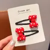 Horquilla para el pelo con lazo de lunares rojos para niña, pinza para el pelo con flequillo roto, accesorios para el pelo de niña de Corea del Sur