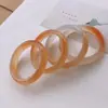 Pulsera de ágata color hielo natural naranja dulce pulsera color miel pulsera dulce fresca para mujer barra redonda barra plana dos