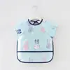 Falda Bib de Cobertura para Bebé de Primavera y Verano Impermeable Bolsa de Comida para Niños Ropa de Comer de Algodón Puro de Manga Corta Fina de Verano