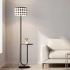 Luminária de chão com prateleira integrada para sala de estar, lateral de sofá, mesa de centro em madeira maciça, cabeceira de quarto, luminária de leitura simples, luminária de mesa de chão
