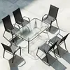 Mesa y sillas apilables para exteriores con reposabrazos, sillas con respaldo de tela a prueba de lluvia para patio, terraza de ocio para balcón, cafetería de té, casa de té