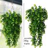 Rattan artificial folha redonda rattan eucalipto tapeçaria simulação planta verde pendurada planta videira decoração ao ar livre para casa