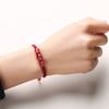Pulsera de Cristal de Fresa Mori para Mujer Pulsera Tejida de Cuerda Roja de Cristal Rosa Obsidiana Negra Mejor Amigo de Pareja Regalo de Cumpleaños