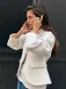 Casaco de Lã Espesso Europeu e Americano Transfronteiriço para Mulheres, Novo Design Outono e Inverno 2026, Gola V, Cor Sólida, Top Estilo Chanel