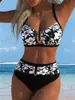 Bikini de dos piezas de verano 2027 Europeo y Americano para Mujer Impreso de Comercio Exterior Sexy Impreso Traje de Baño para Vacaciones en la Playa
