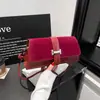 Bolsa quadrada pequena de PU lisa, estilosa e versátil, perfeita para o trabalho; bolsa tiracolo chique de camurça sintética; Bolsa de ombro de nicho estilo francês; saco das axilas