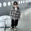 Abrigo de Lana con Capucha de Invierno para Niños Estilo Coreano Abrigo Handsome de Otoño/Invierno para Niños Pequeños y Medianos Ropa de Abrigo Guapa Comercio Exterior